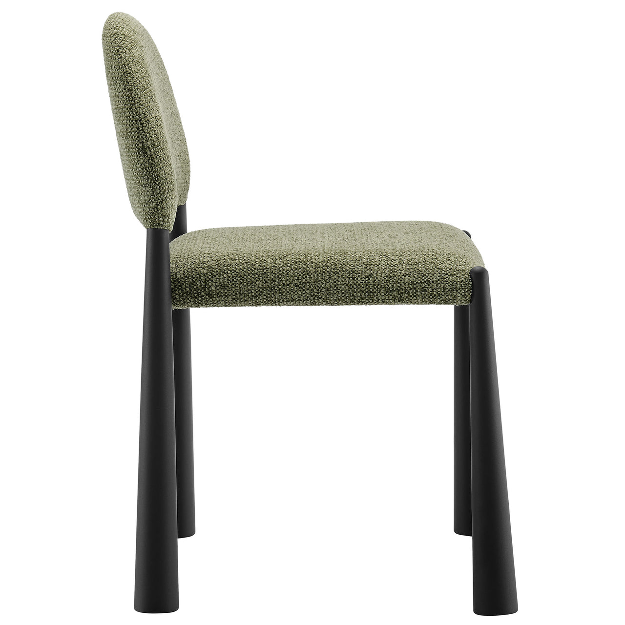 Nali Fabric Dining Chair, Black & Leaf
