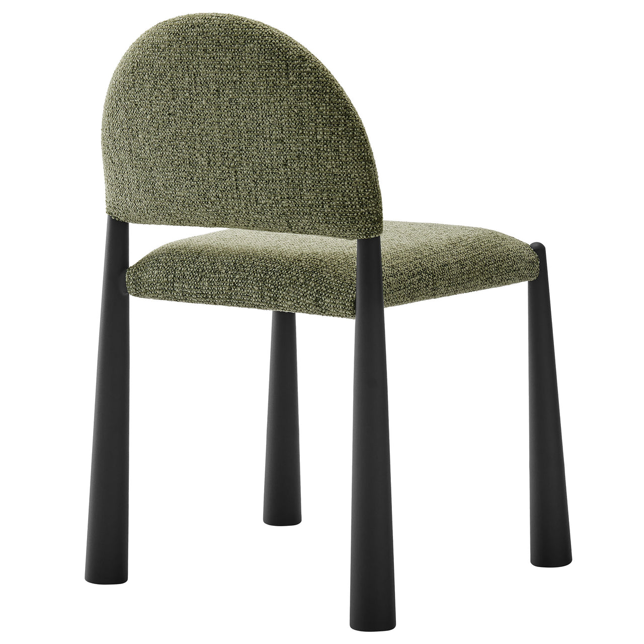 Nali Fabric Dining Chair, Black & Leaf