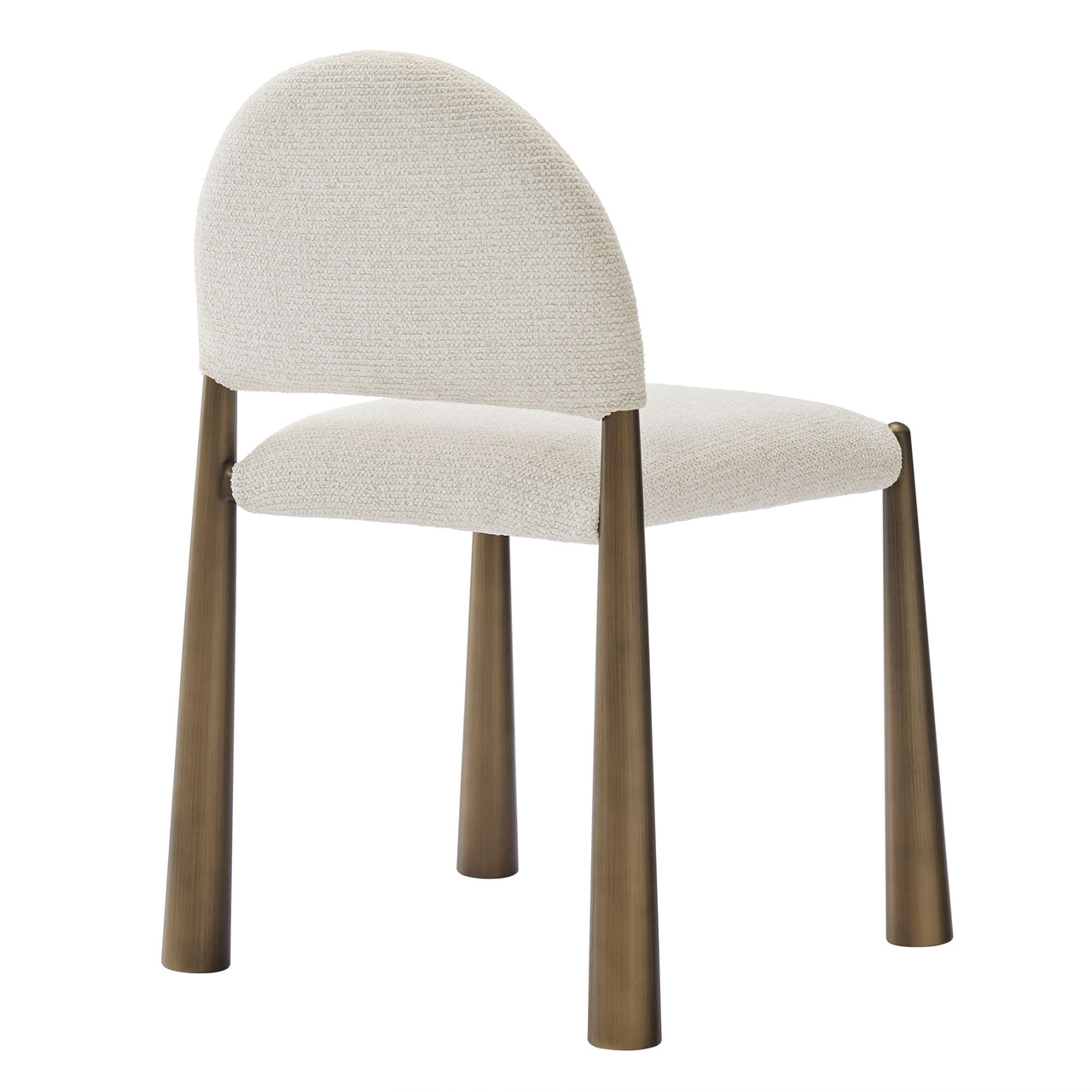 Nali Fabric Dining Chair, Brass & Cream