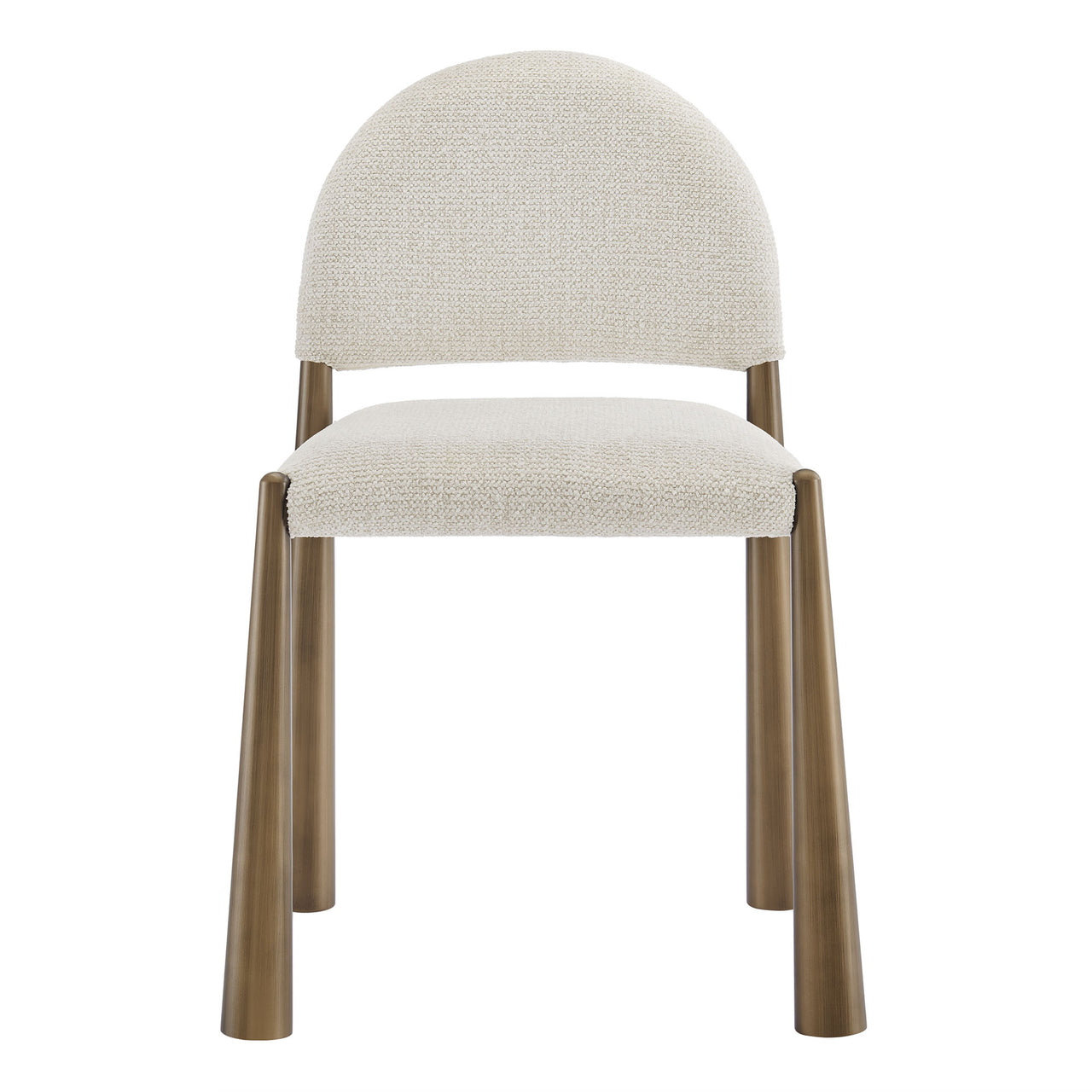 Nali Fabric Dining Chair, Brass & Cream