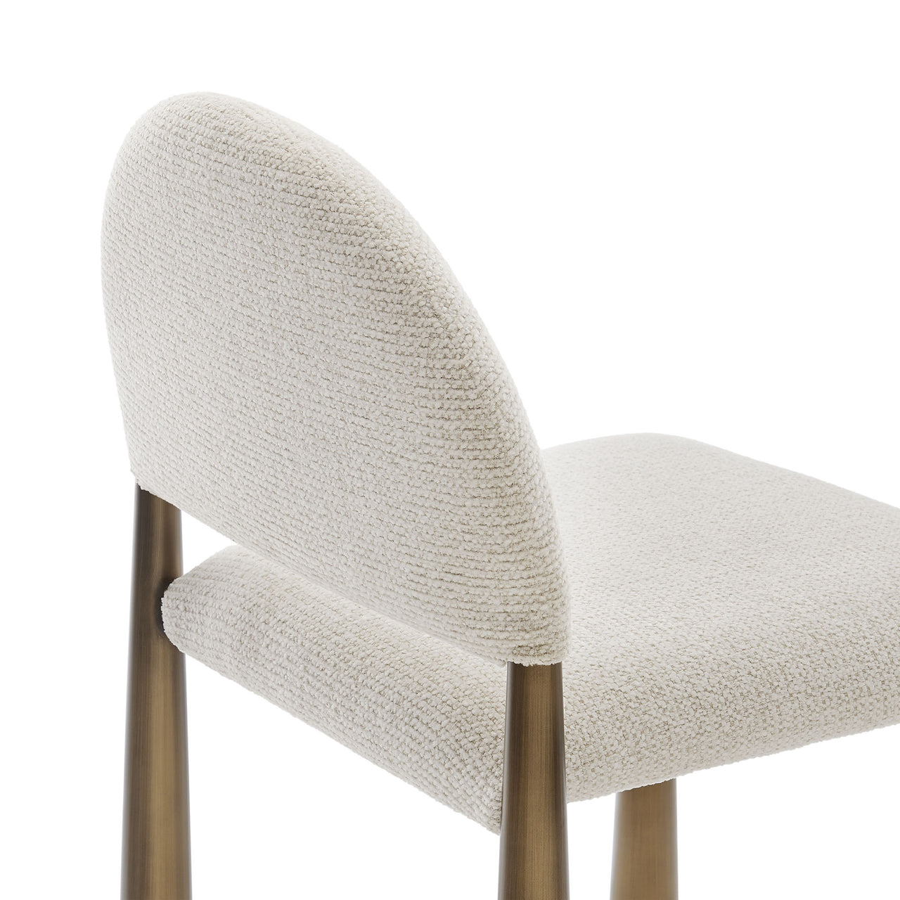 Nali Fabric Dining Chair, Brass & Cream