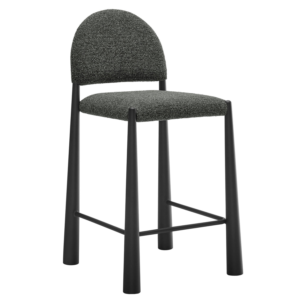 Nali Fabric Counter Stool, Black & Charcoal