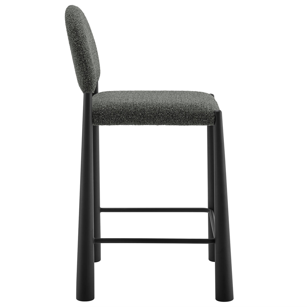 Nali Fabric Counter Stool, Black & Charcoal