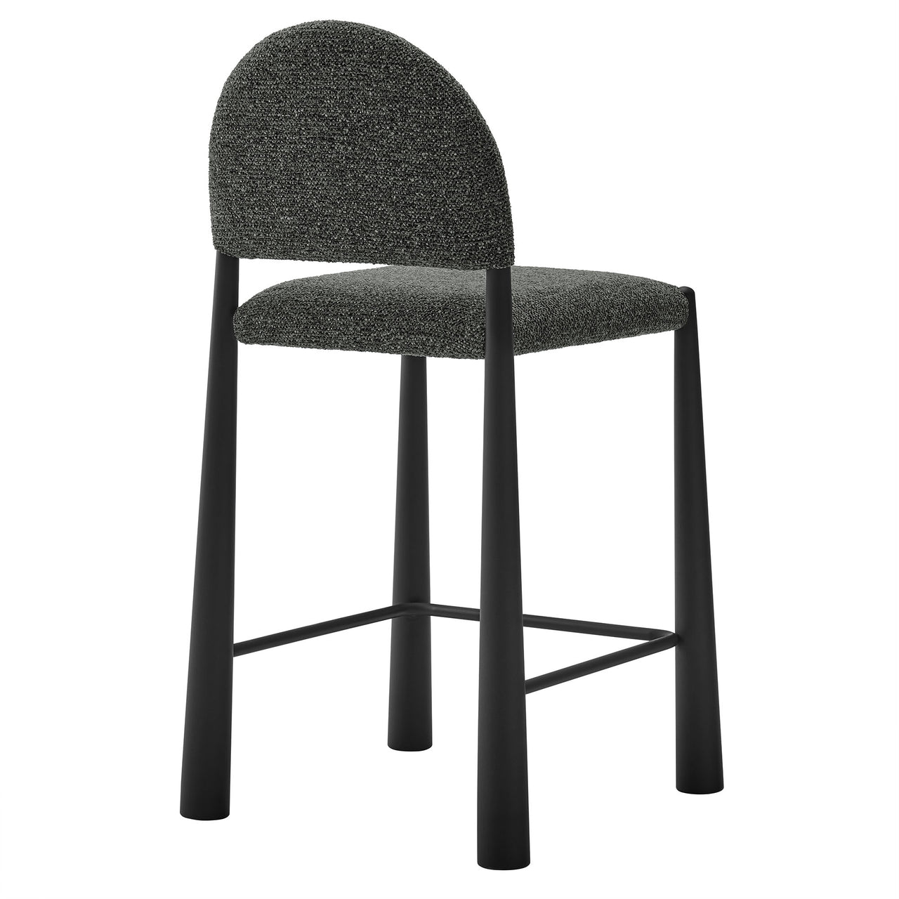 Nali Fabric Counter Stool, Black & Charcoal