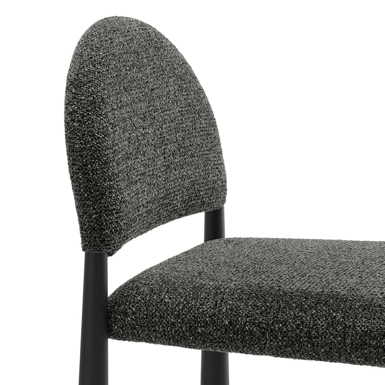 Nali Fabric Counter Stool, Black & Charcoal