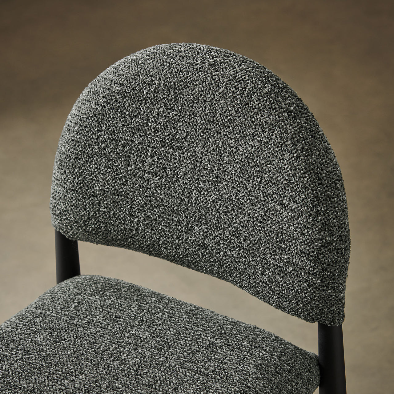 Nali Fabric Counter Stool, Black & Charcoal