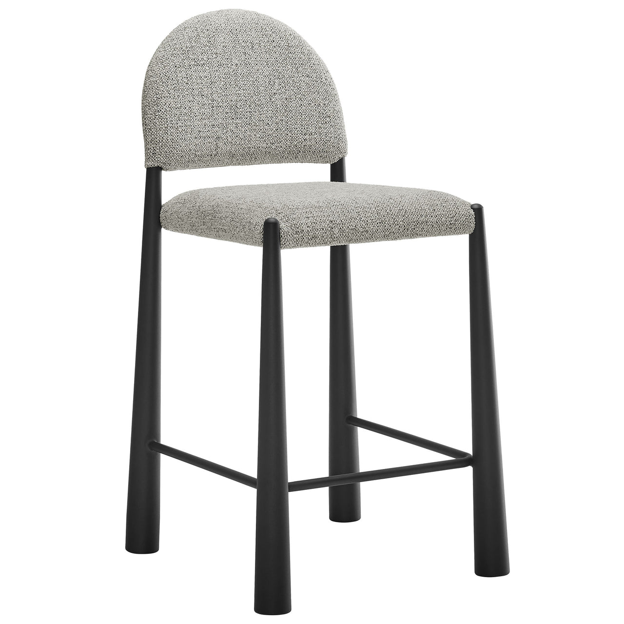 Nali Fabric Counter Stool, Black & Ivory