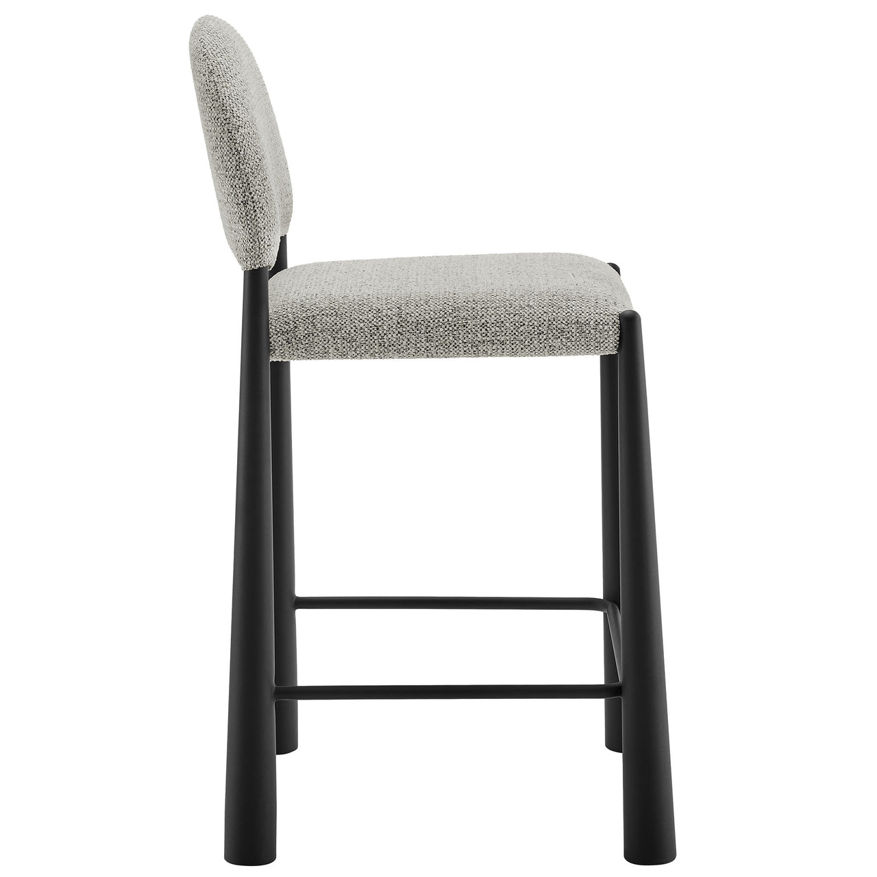 Nali Fabric Counter Stool, Black & Ivory