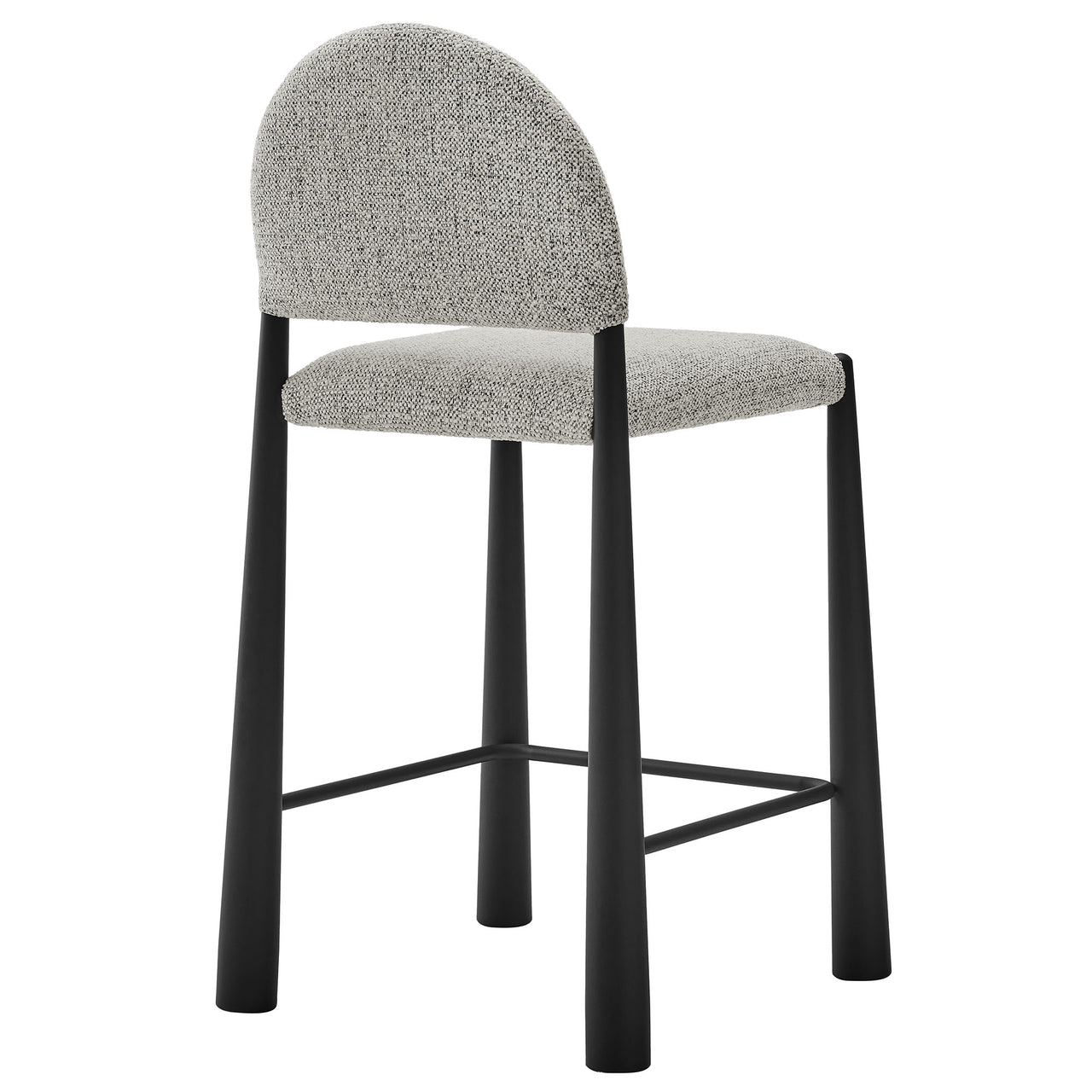 Nali Fabric Counter Stool, Black & Ivory