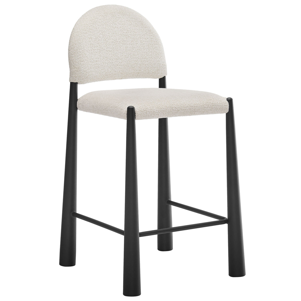 Nali Fabric Counter Stool, Black & Cream