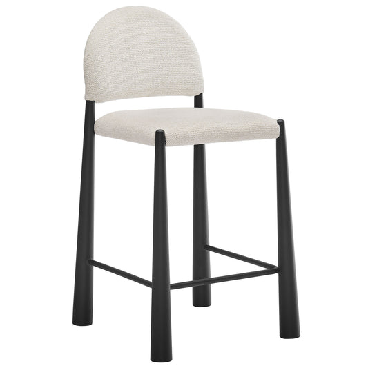 Nali Fabric Counter Stool, Black & Cream