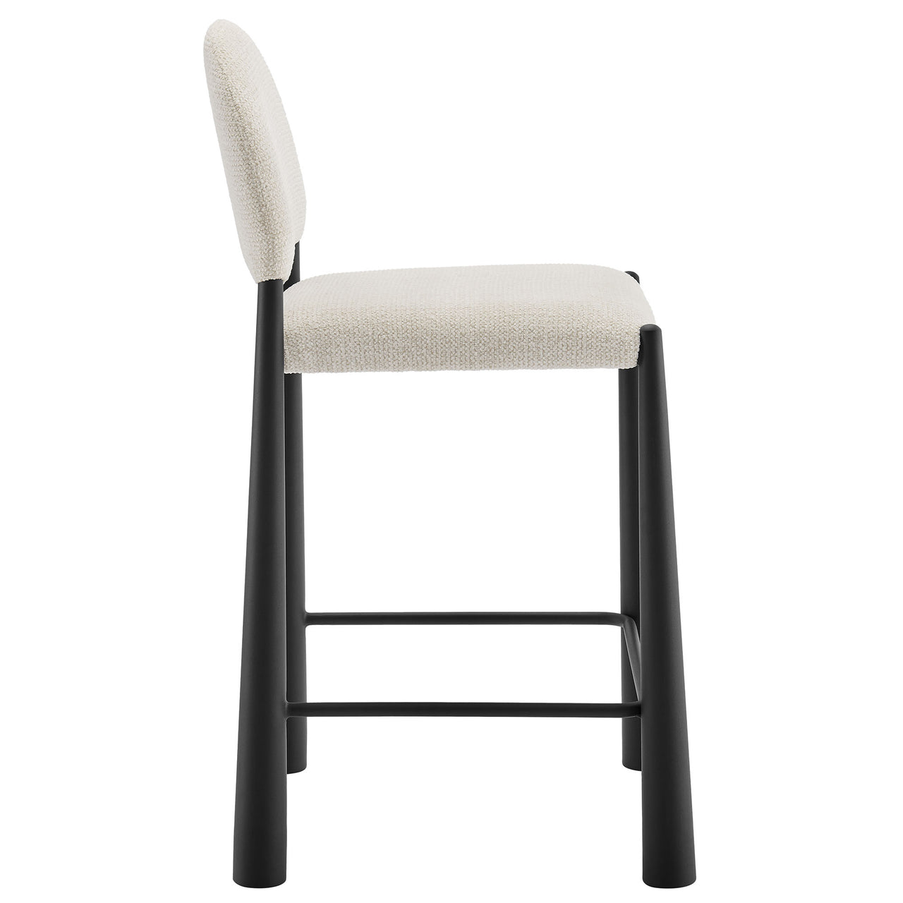 Nali Fabric Counter Stool, Black & Cream