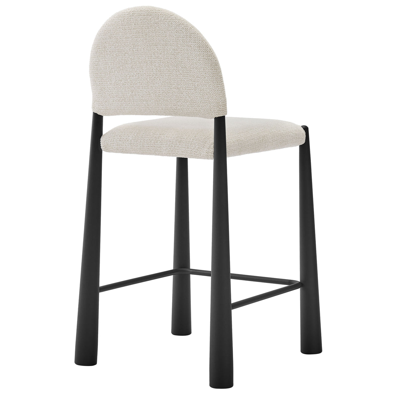 Nali Fabric Counter Stool, Black & Cream
