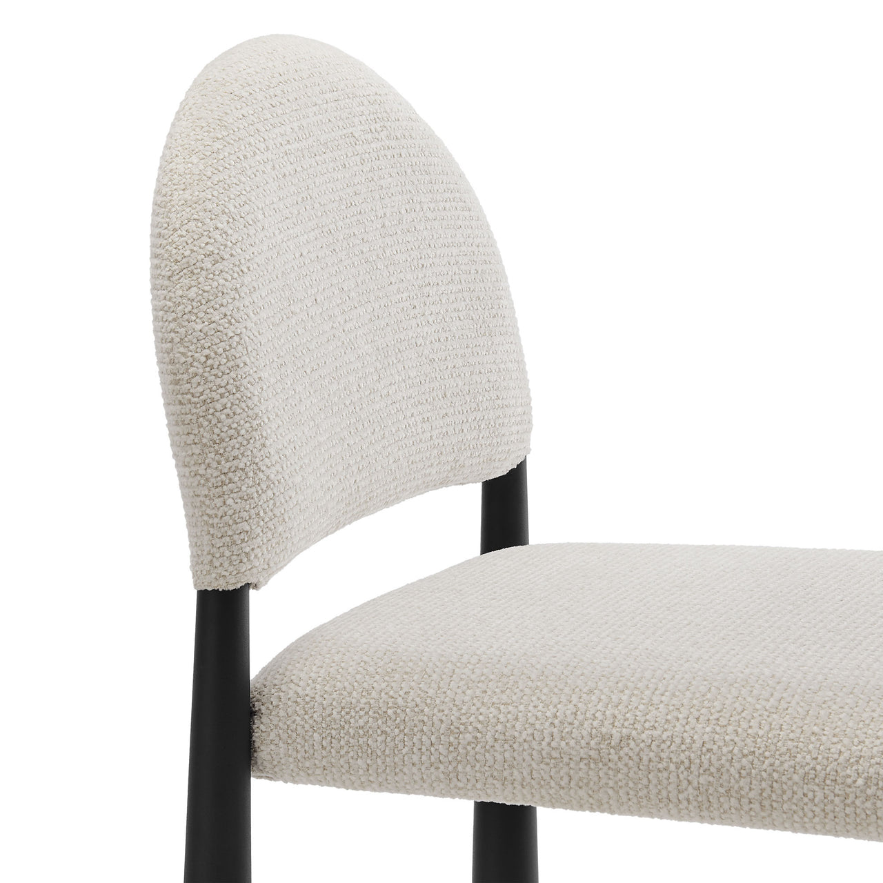 Nali Fabric Counter Stool, Black & Cream