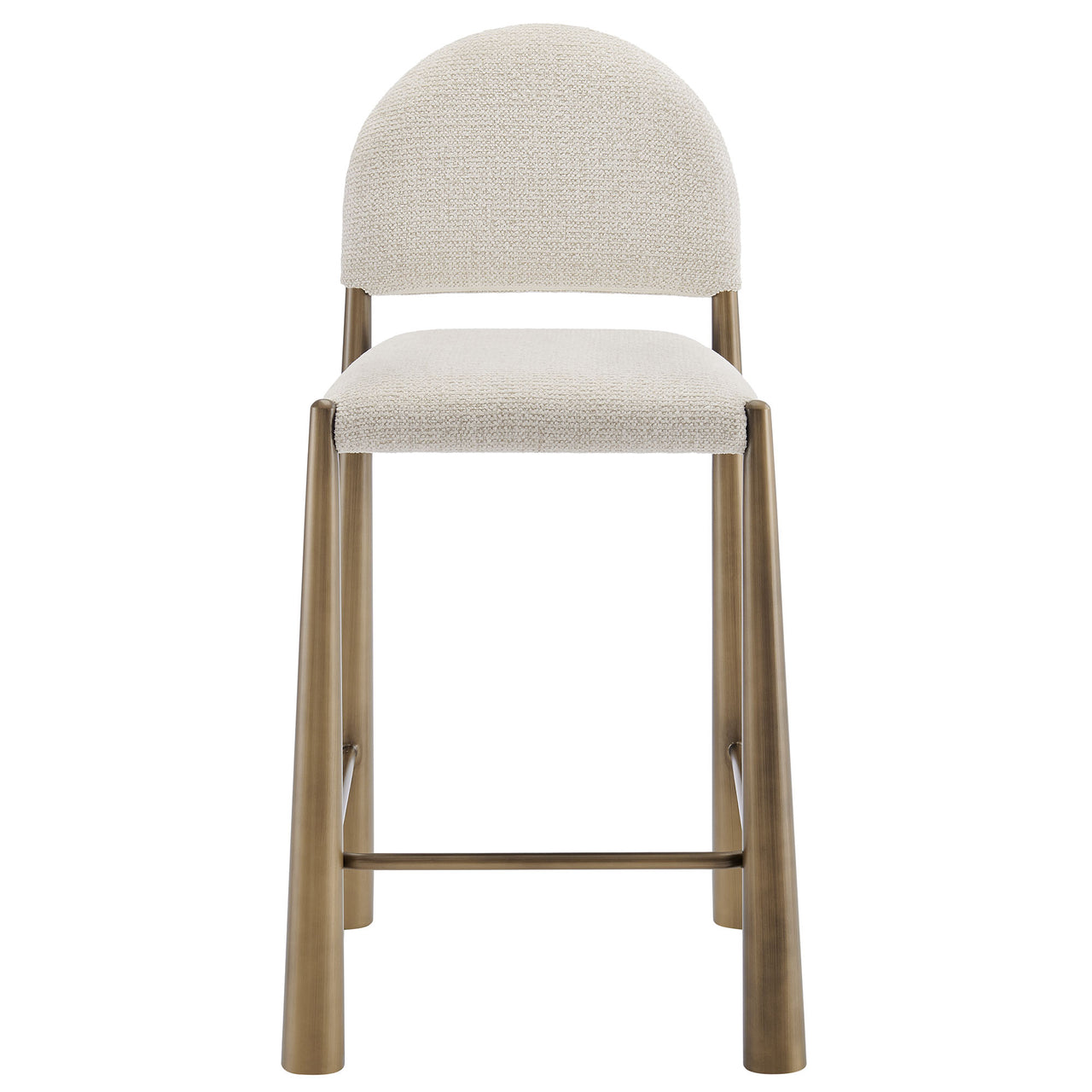 Nali Fabric Counter Stool, Brass & Cream