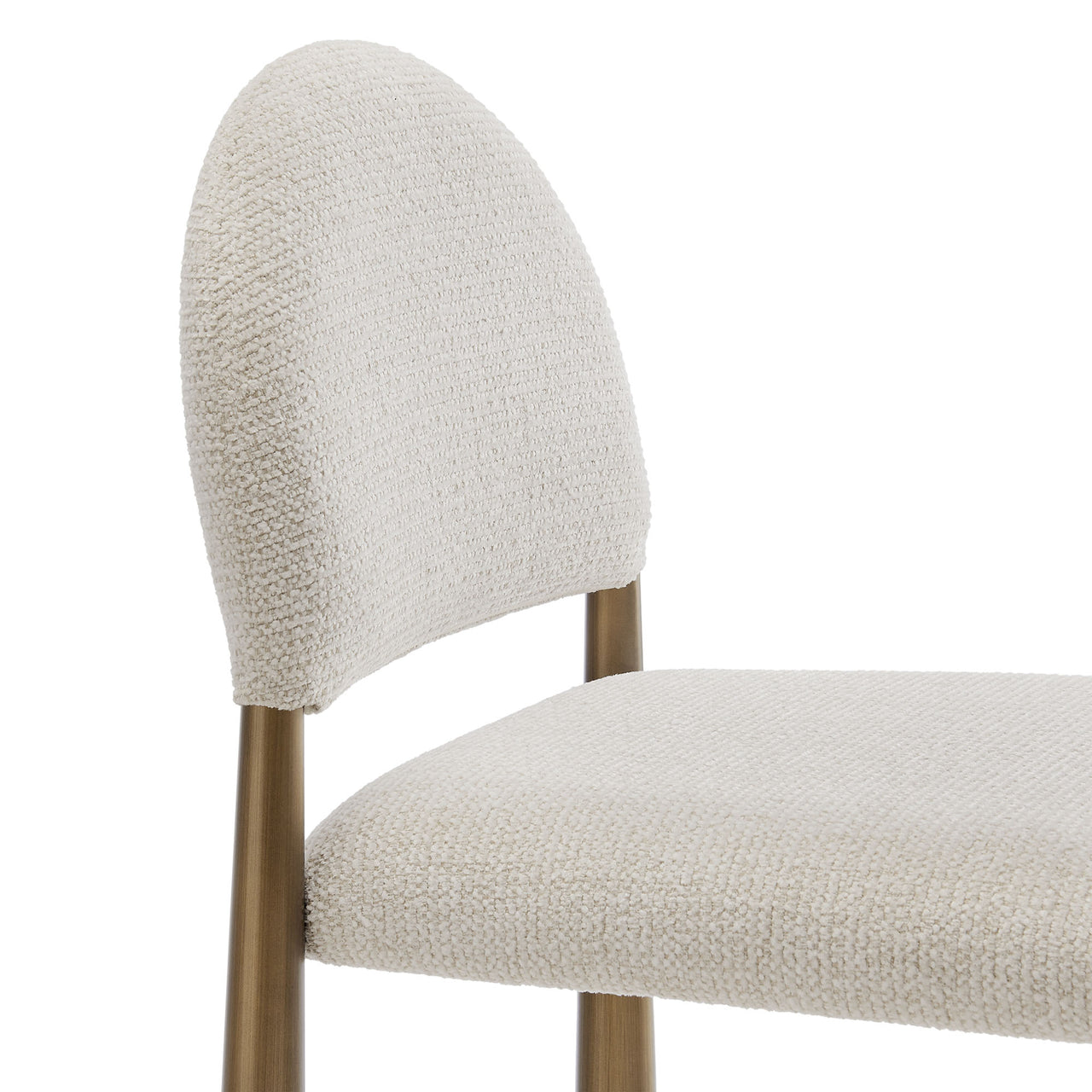 Nali Fabric Counter Stool, Brass & Cream