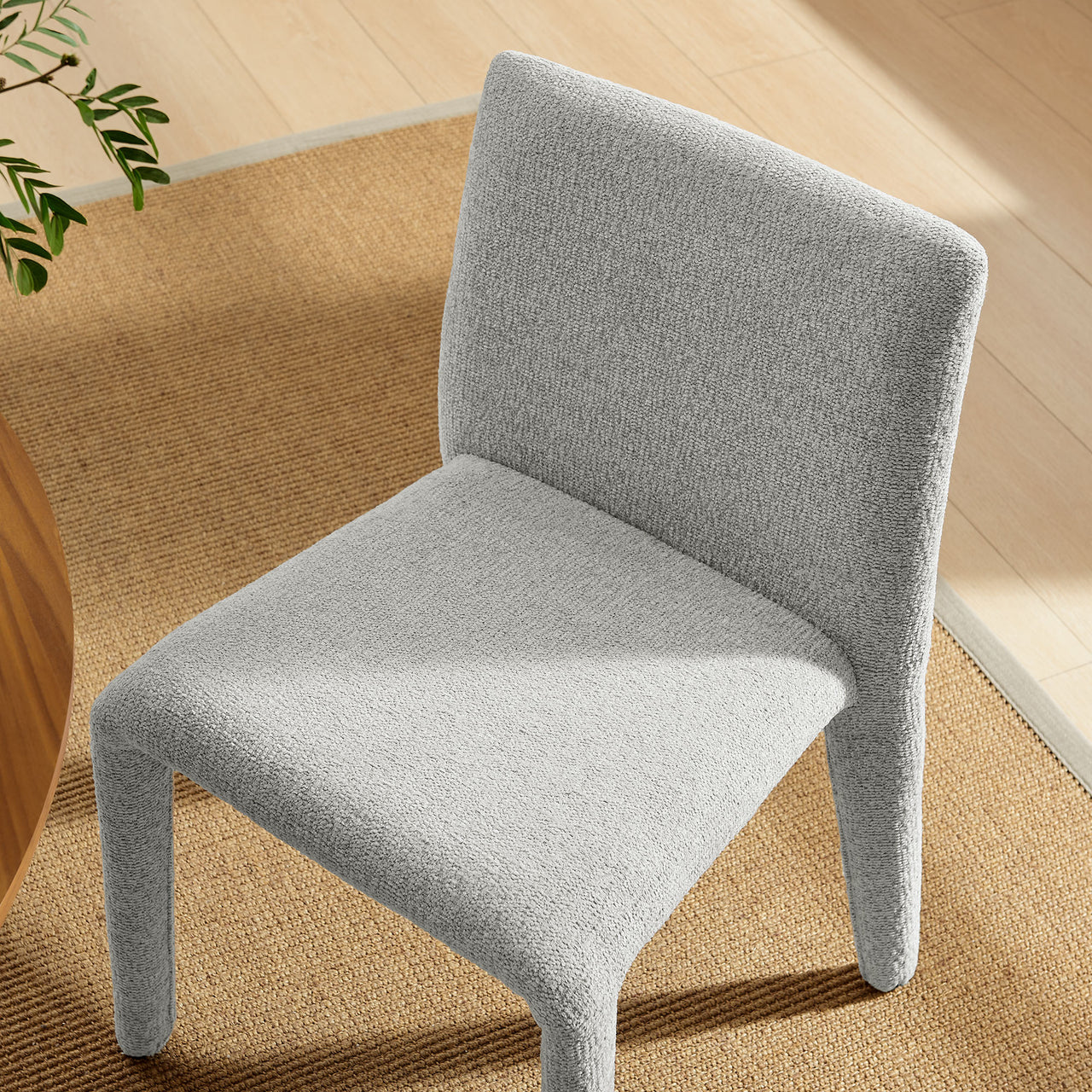 Ruba Fabric Dining Chair, Light Gray