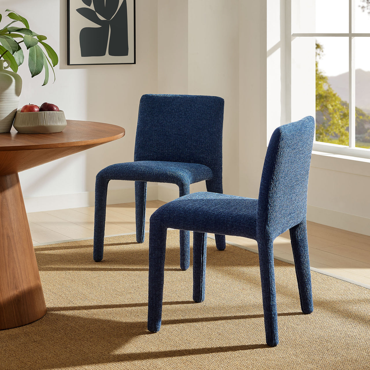 Ruba Fabric Dining Chair, Navy