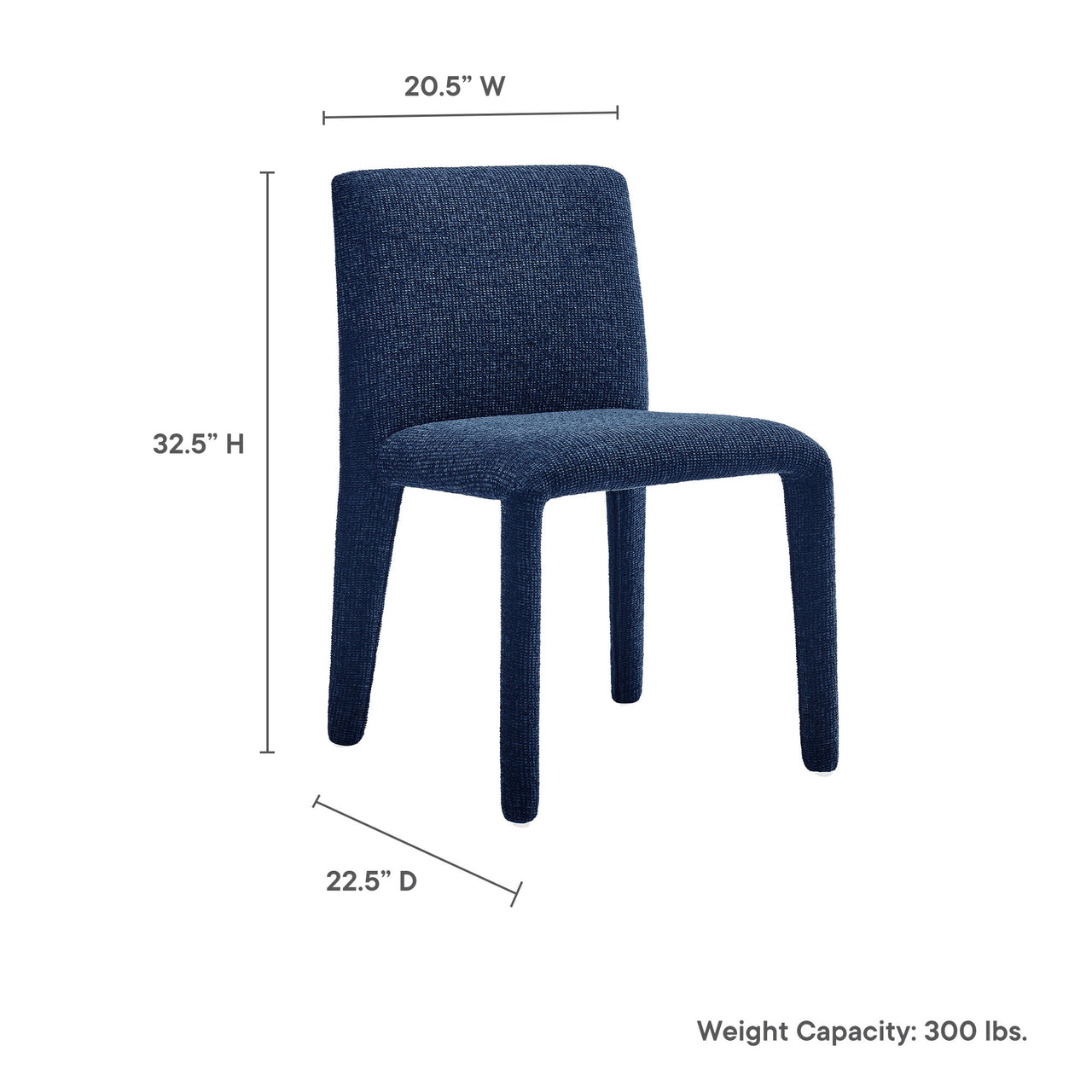 Ruba Fabric Dining Chair, Navy