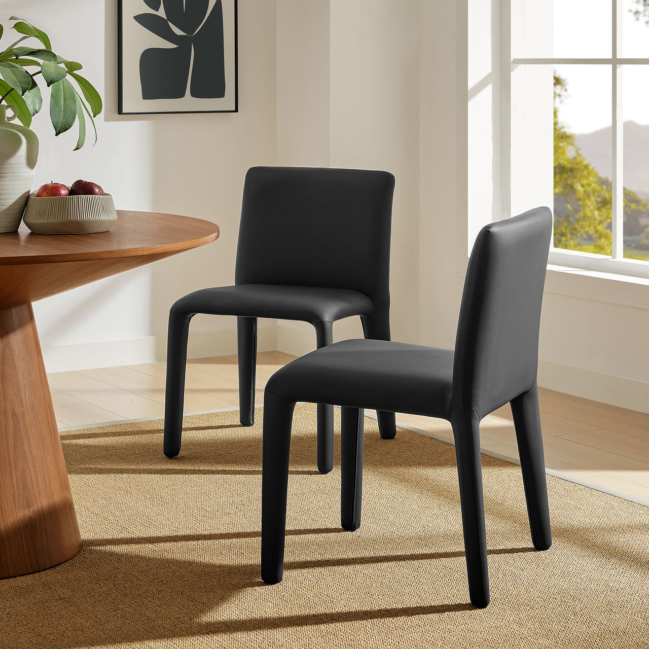 Ruba Eco-Leather Dining Chair, Black