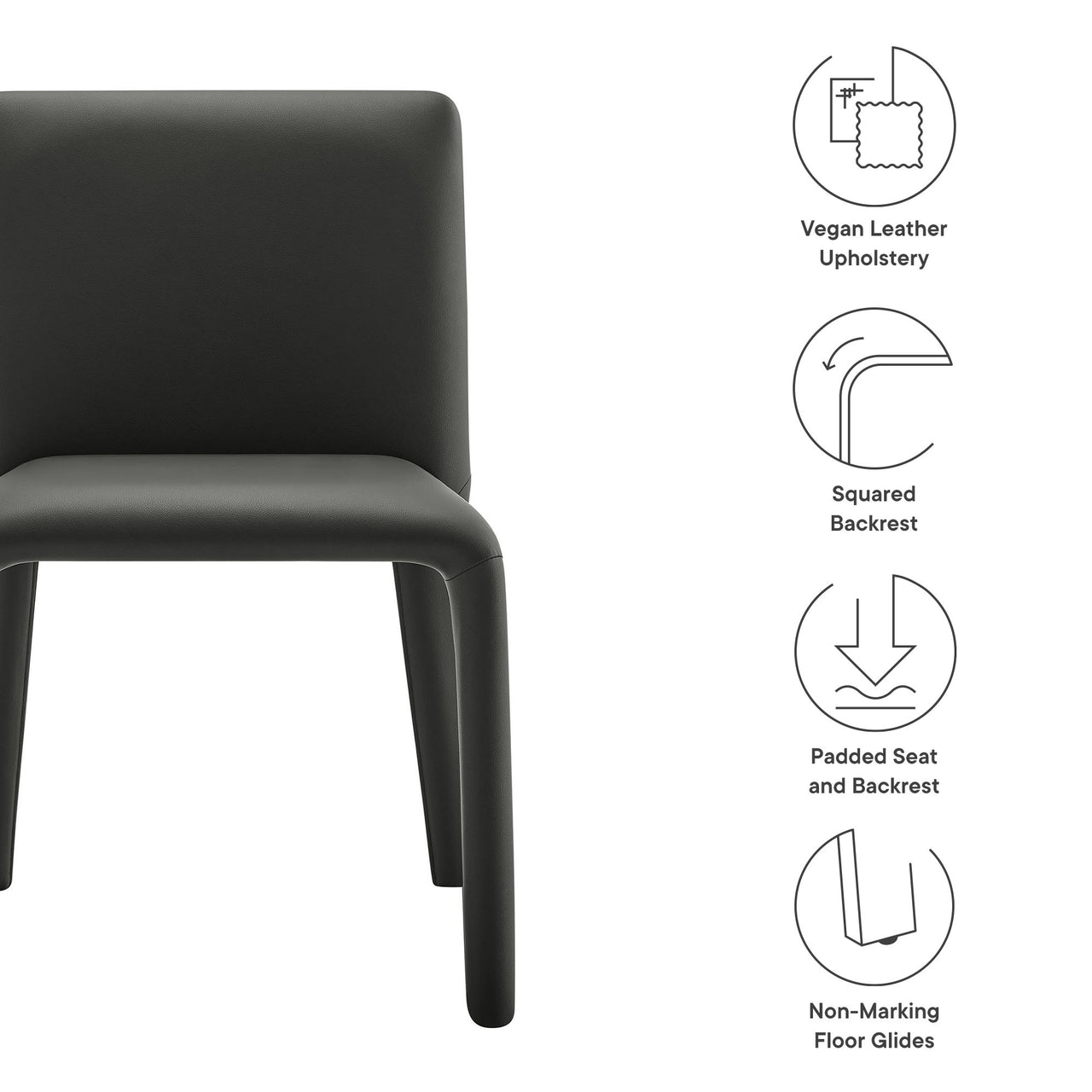 Ruba Eco-Leather Dining Chair, Black