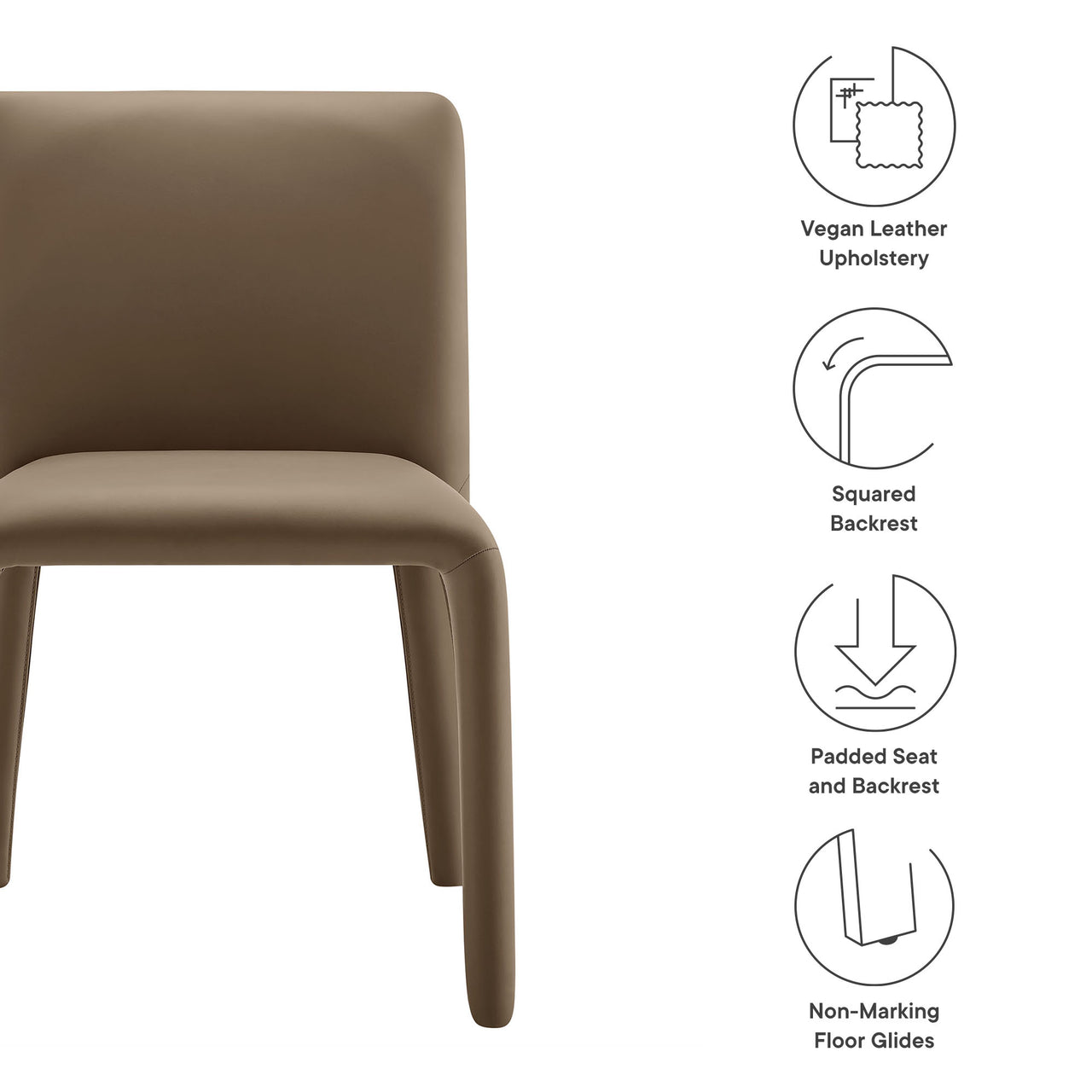 Ruba Eco-Leather Dining Chair, Mocha