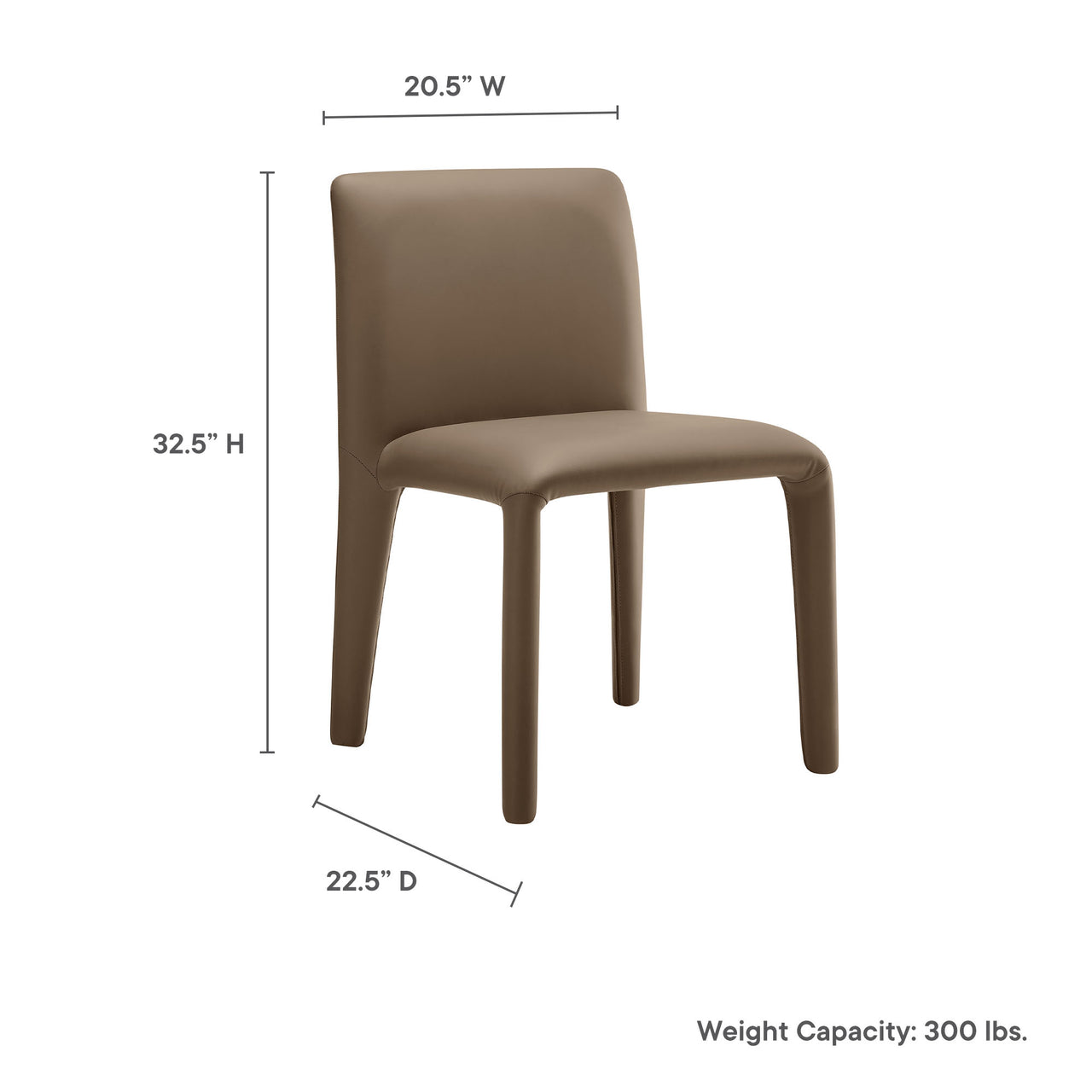Ruba Eco-Leather Dining Chair, Mocha