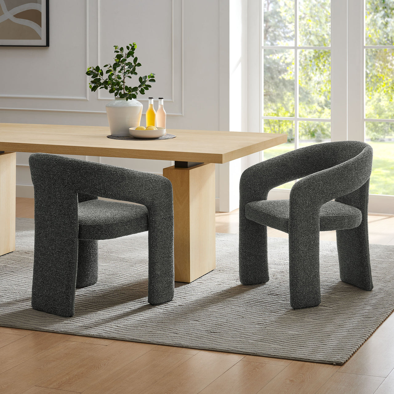 Trinity Fabric Dining Chair, Charcoal