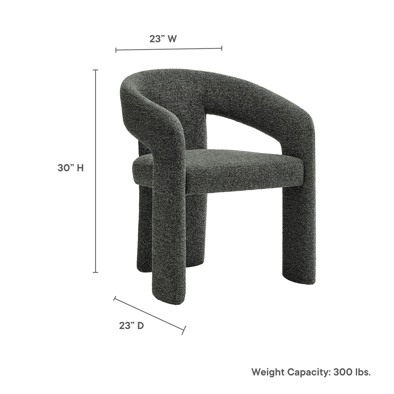 Trinity Fabric Dining Chair, Charcoal