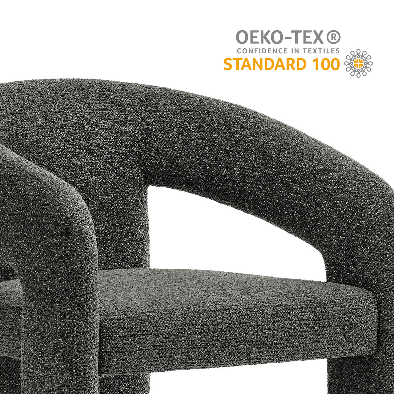 Trinity Fabric Dining Chair, Charcoal