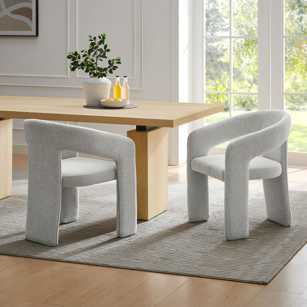 Trinity Fabric Dining Chair, Light Gray