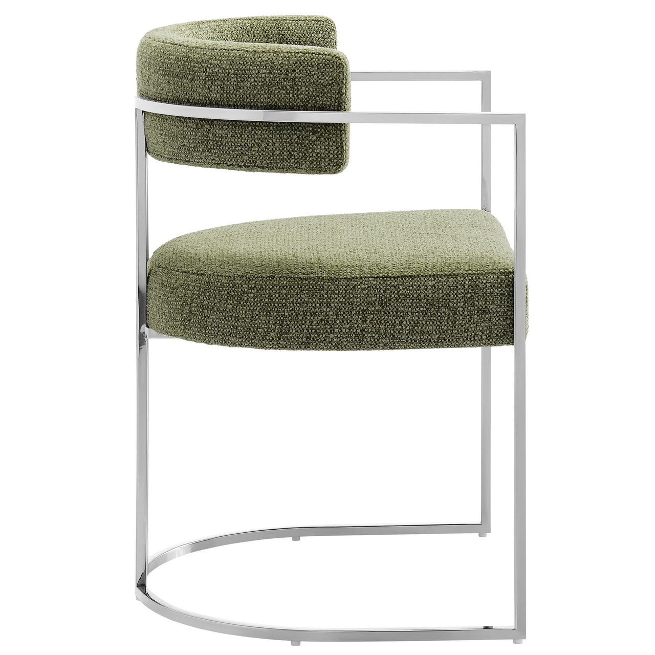 Olyra Fabric Dining Accent Chair, Silver & Leaf
