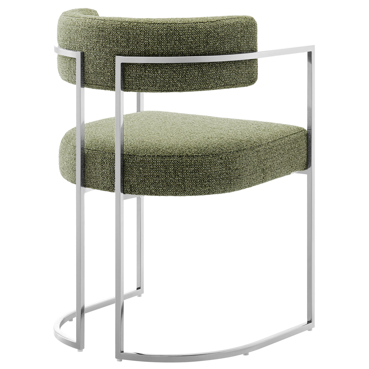 Olyra Fabric Dining Accent Chair, Silver & Leaf