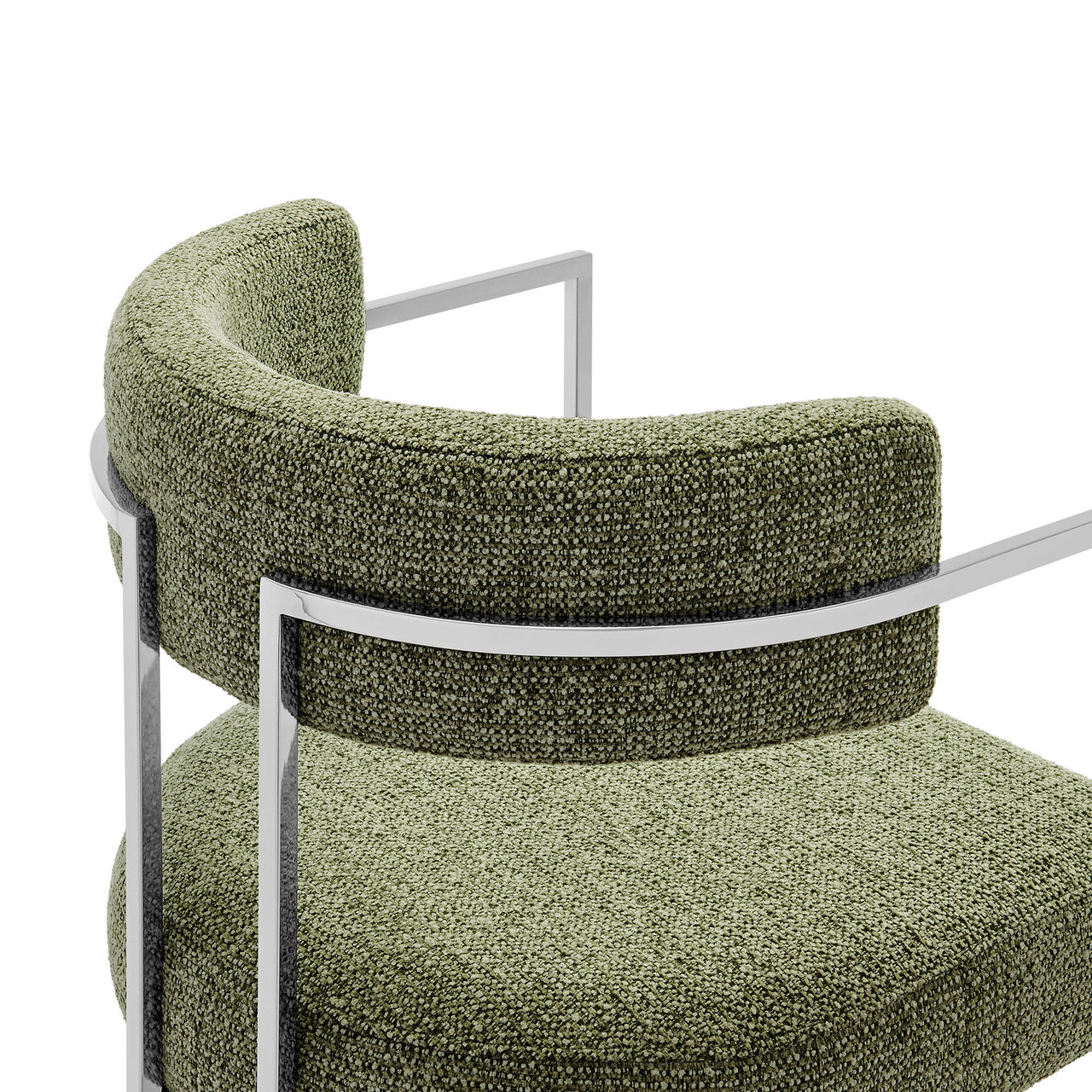 Olyra Fabric Dining Accent Chair, Silver & Leaf