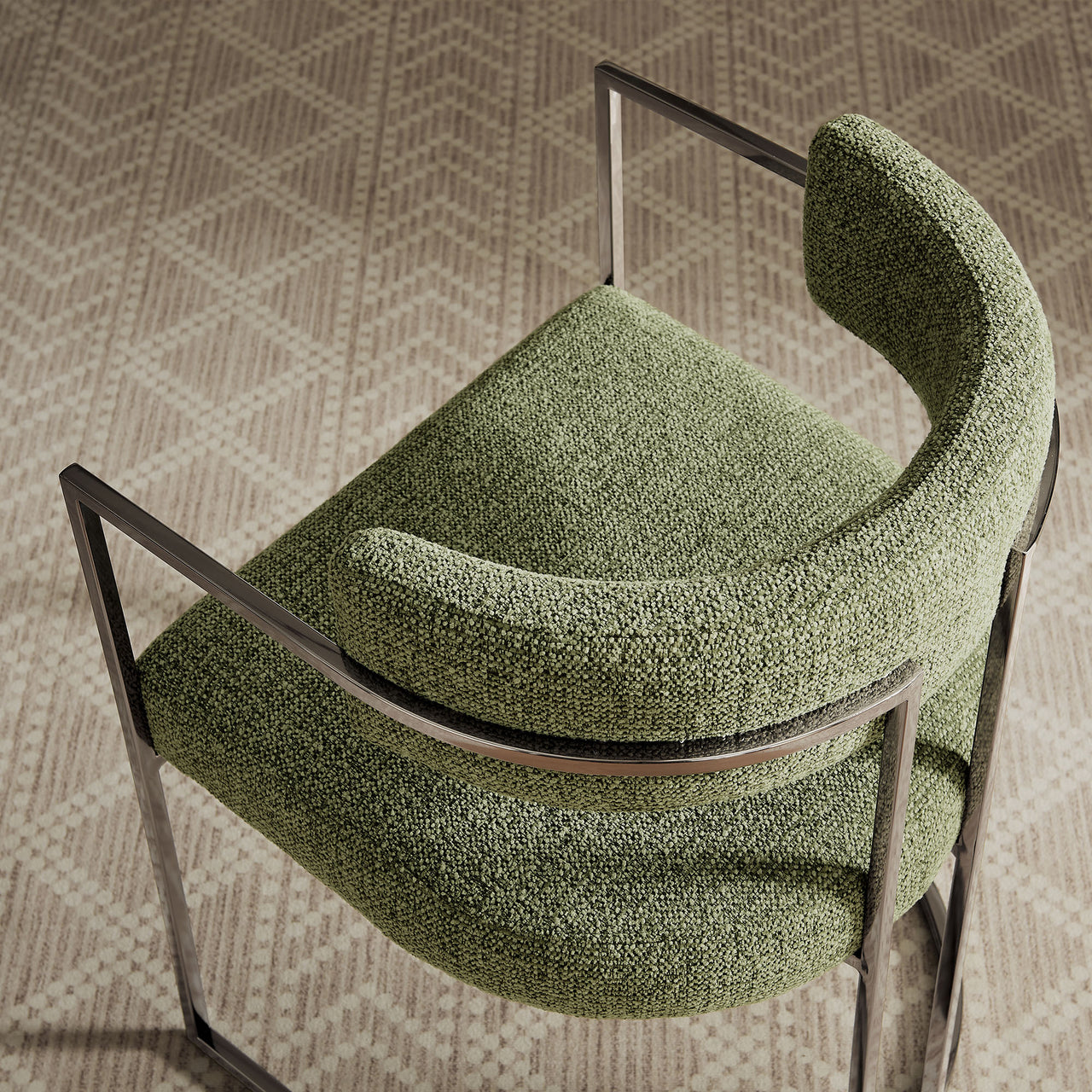 Olyra Fabric Dining Accent Chair, Silver & Leaf