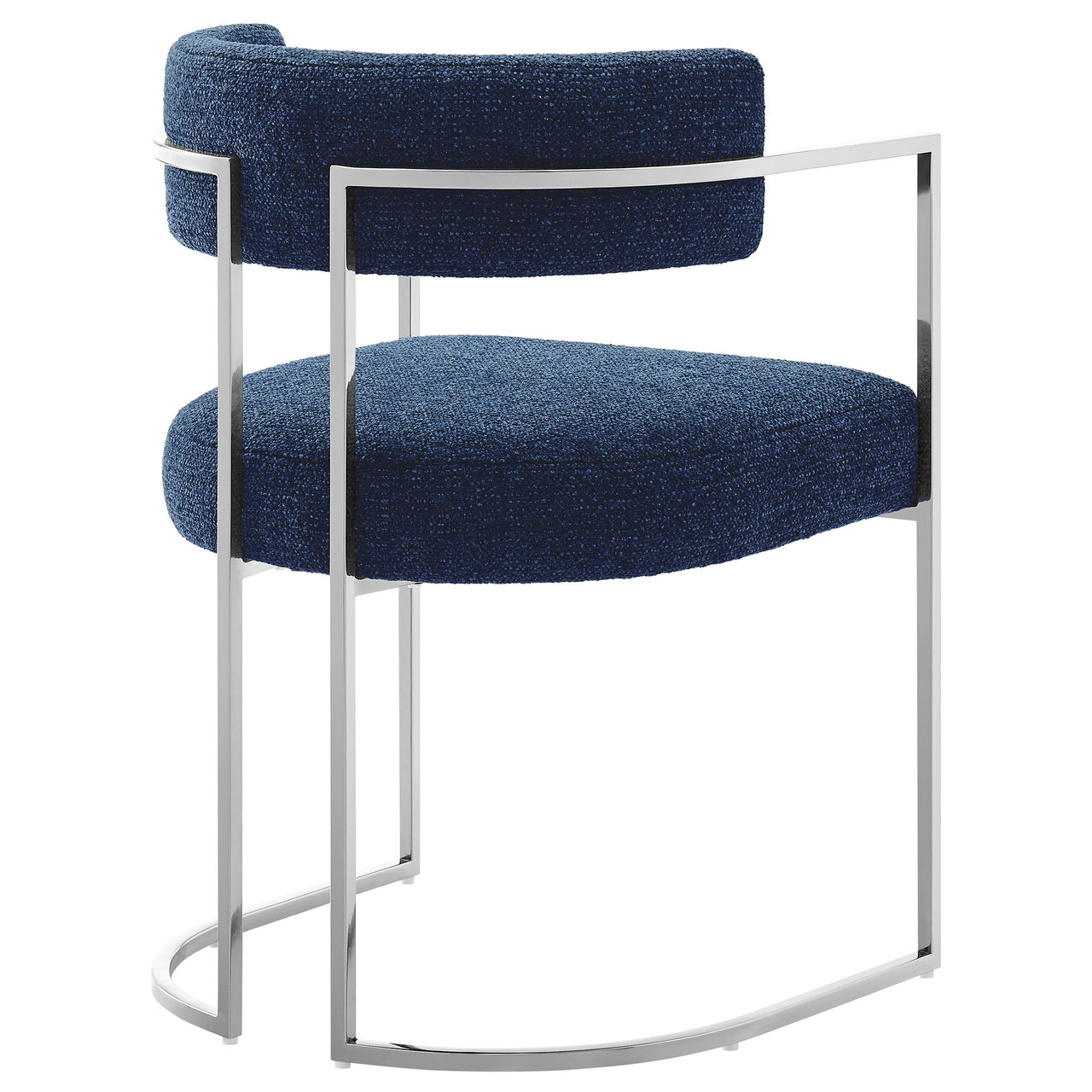Olyra Fabric Dining Accent Chair, Silver & Navy