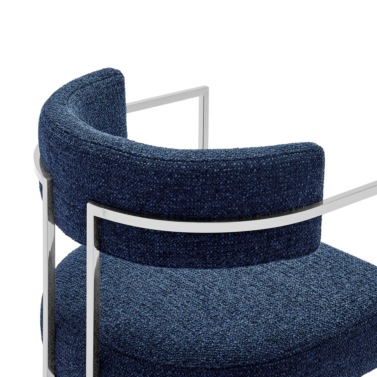 Olyra Fabric Dining Accent Chair, Silver & Navy