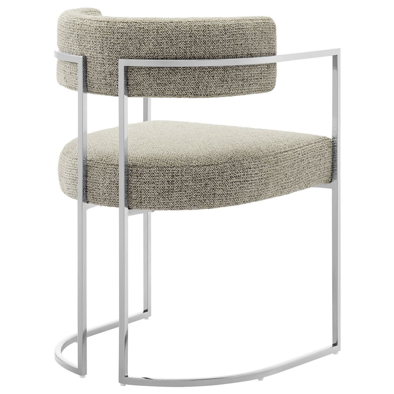 Olyra Fabric Dining Accent Chair, Silver & Light Gray