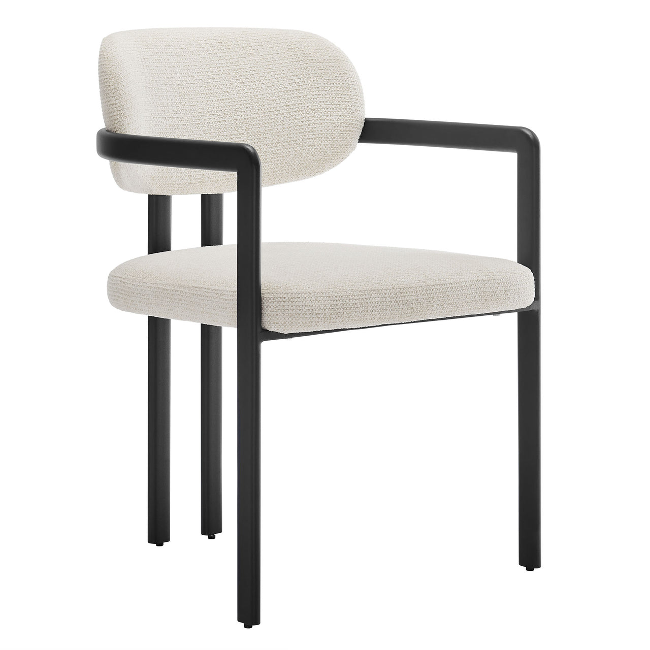 Elisa Fabric Dining Chair, Black & Cream