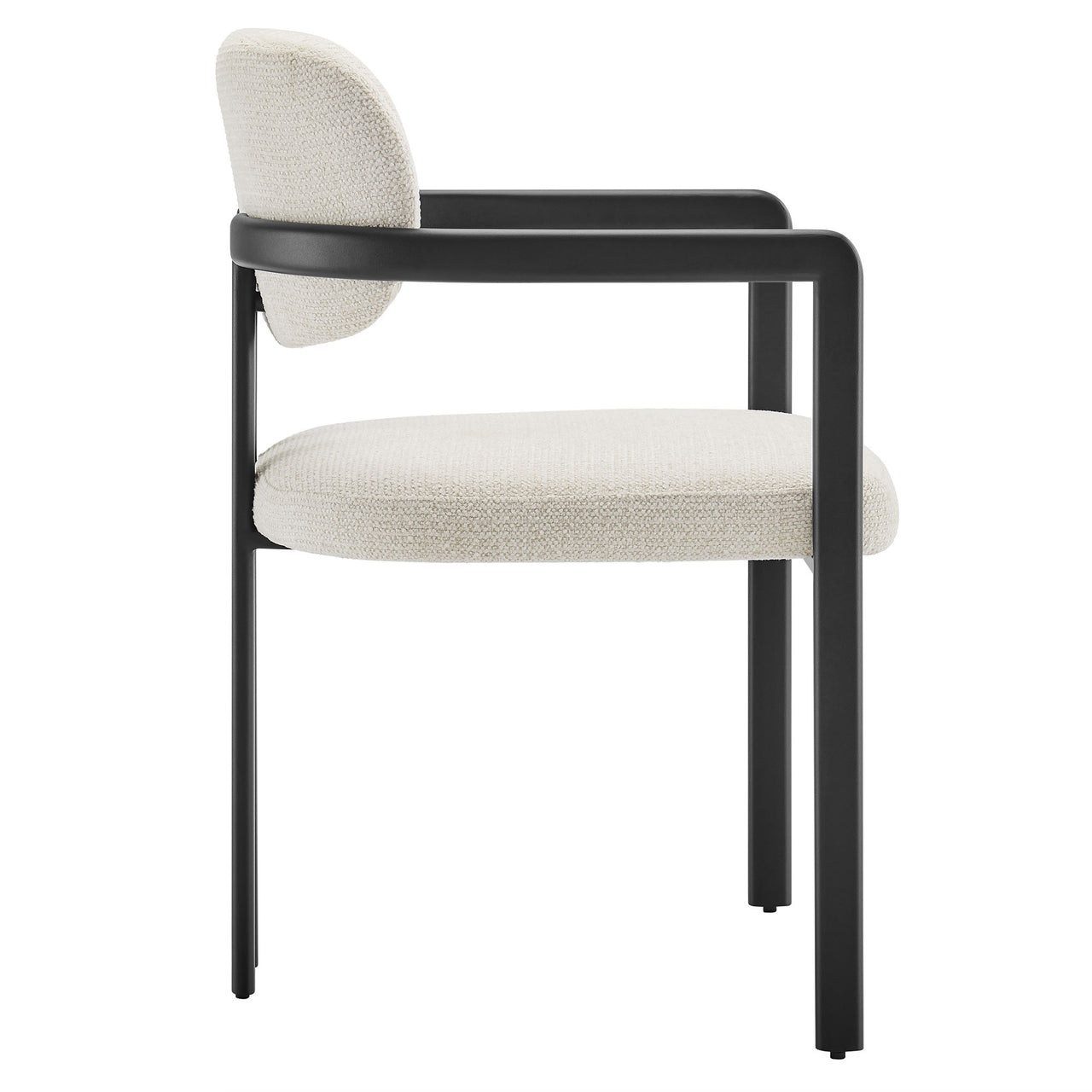 Elisa Fabric Dining Chair, Black & Cream