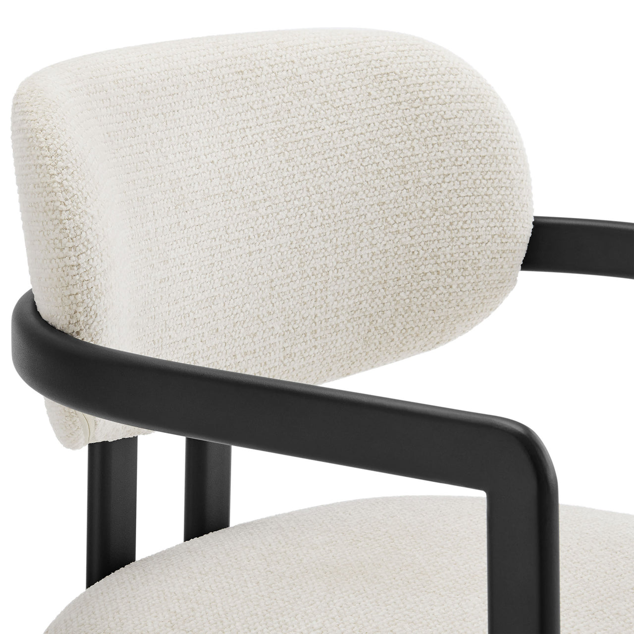 Elisa Fabric Dining Chair, Black & Cream