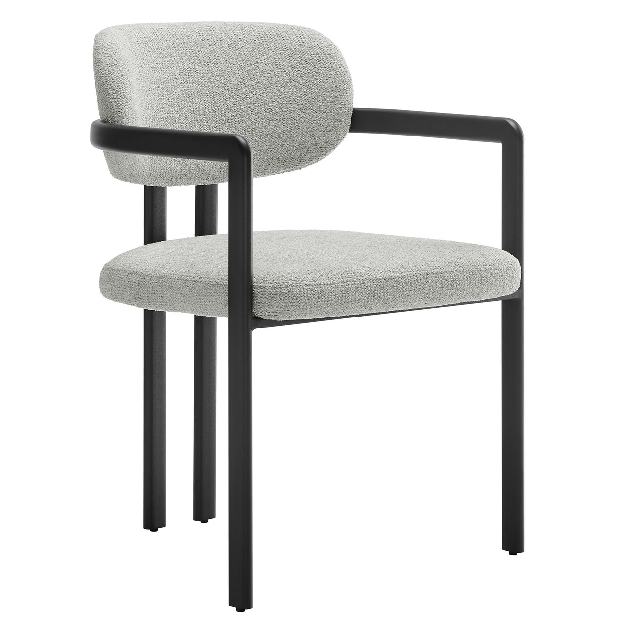 Elisa Fabric Dining Chair, Black & Light Gray