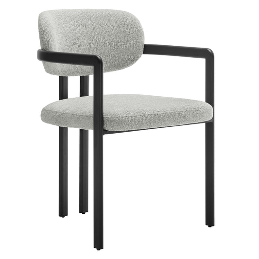 Elisa Fabric Dining Chair, Black & Light Gray