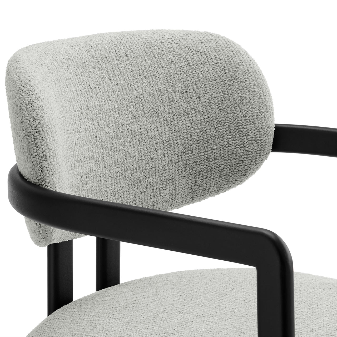 Elisa Fabric Dining Chair, Black & Light Gray
