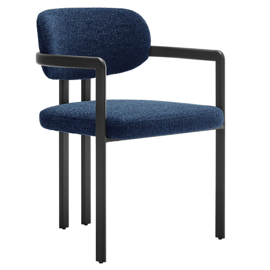 Elisa Fabric Dining Chair, Black & Navy