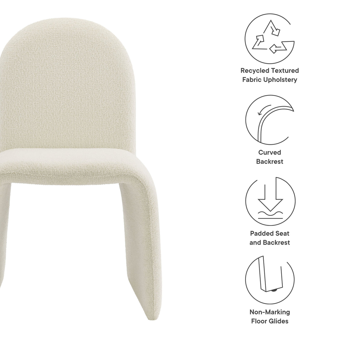 Olyndra Boucle Dining Chair, Cream
