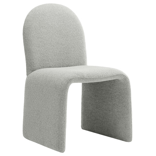 Olyndra Boucle Dining Chair, Light Gray