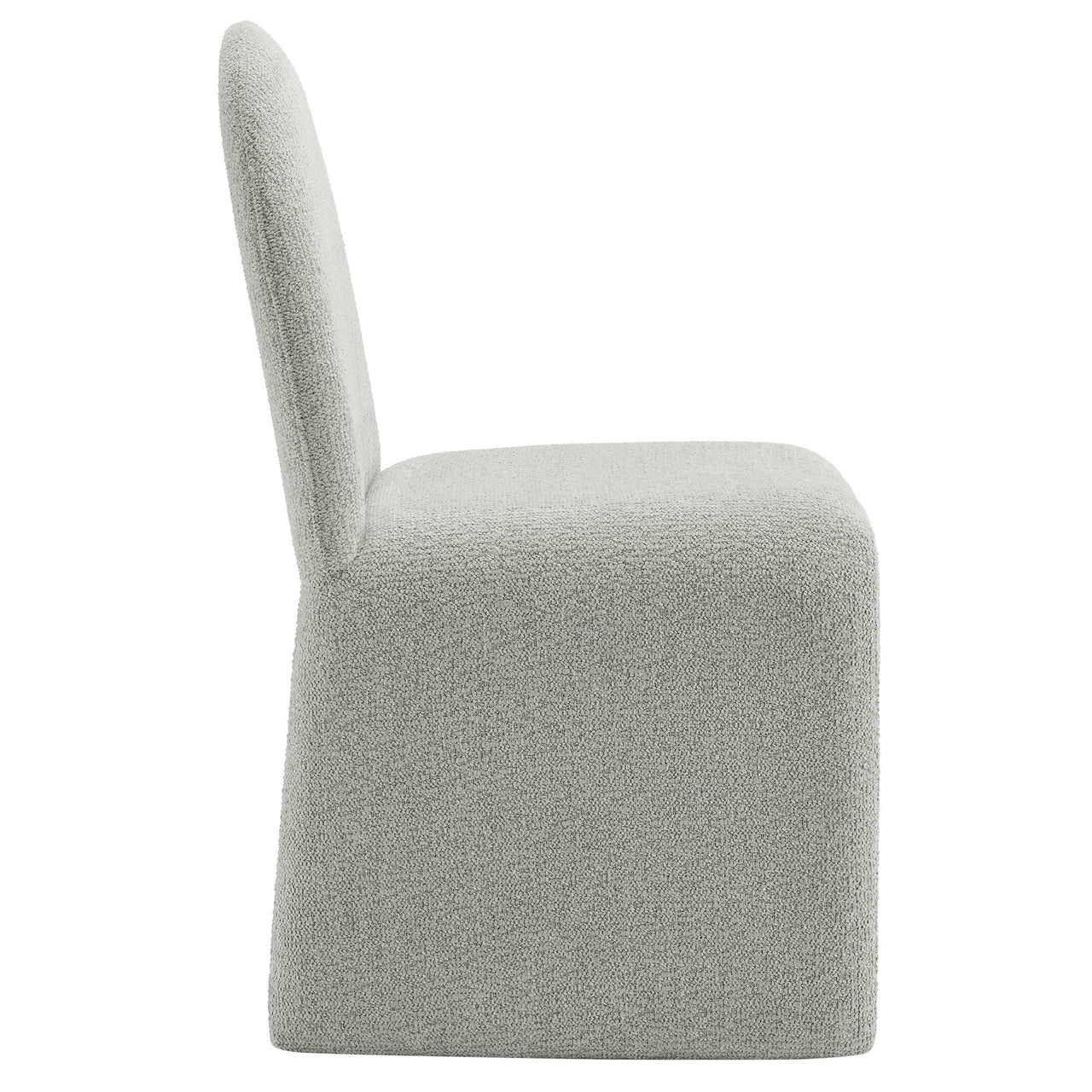 Olyndra Boucle Dining Chair, Light Gray