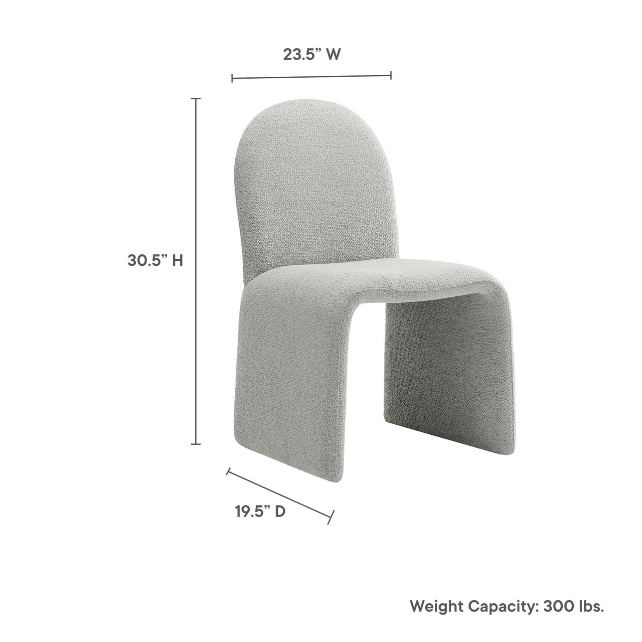 Olyndra Boucle Dining Chair, Light Gray