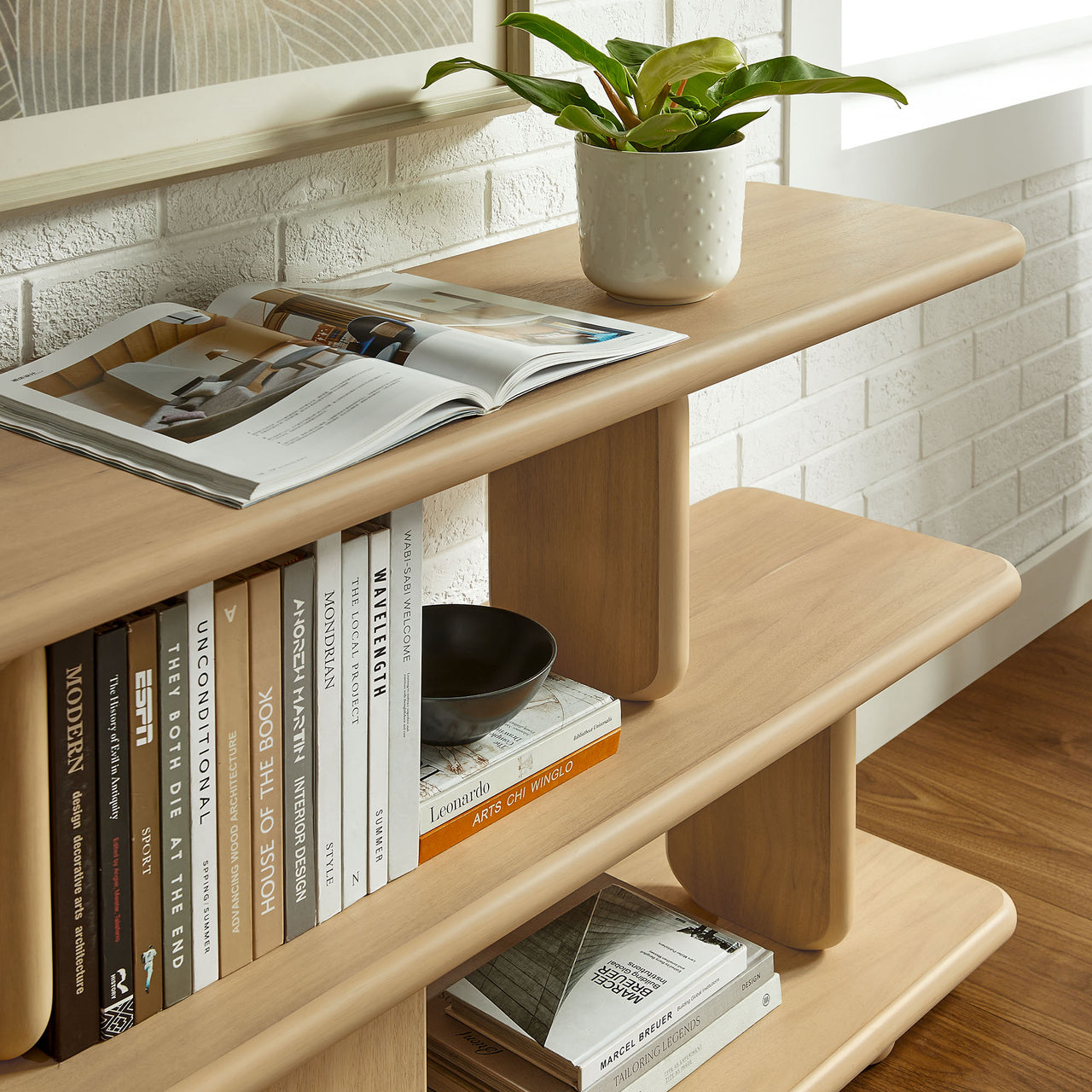 Luthienne Bookshelf, Natural Wood